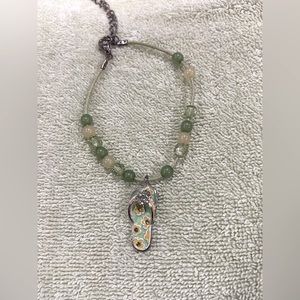 Green floral flip flop bracelet